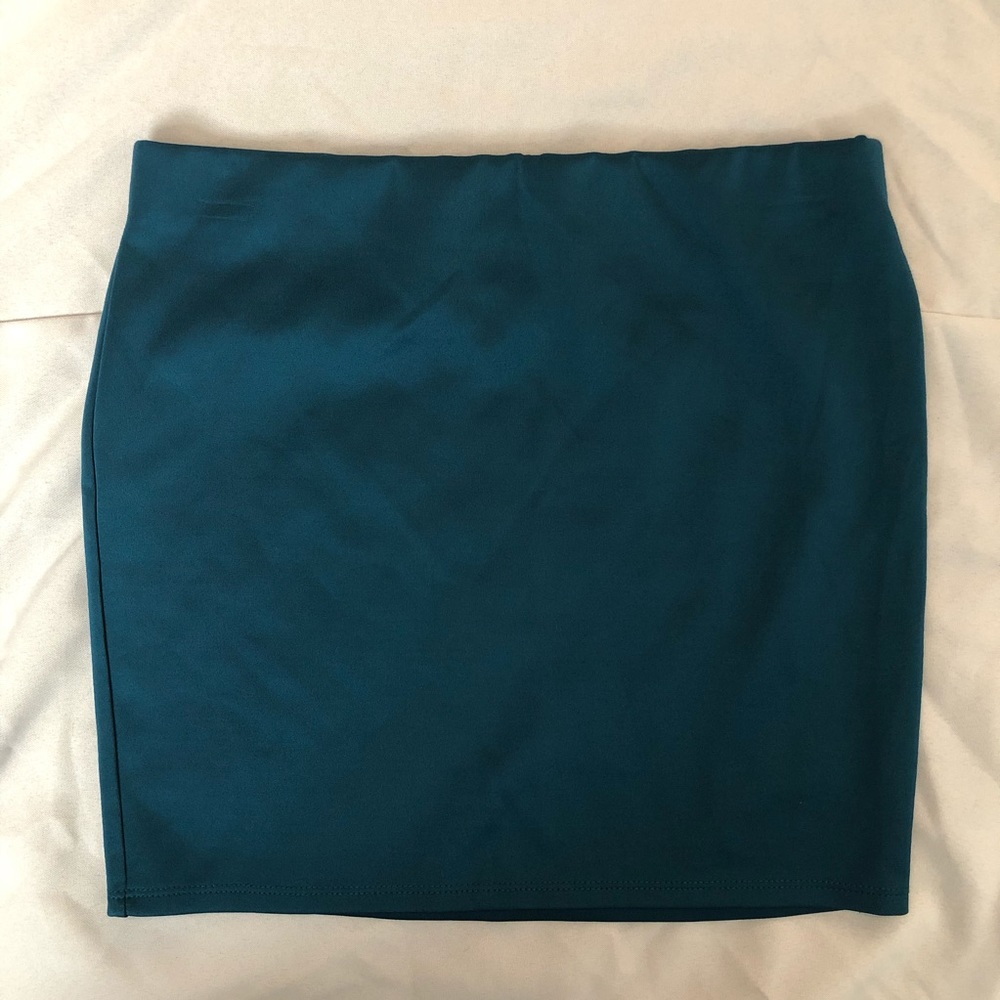 Charlotte Russe Turquoise Mini Skirt, Size L